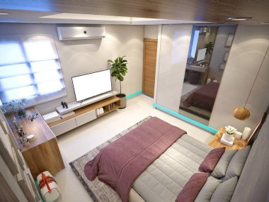 3D lüks otel odası.