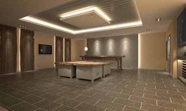 3d render otel iç lobisi