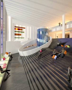 Üniversite iç 3d render