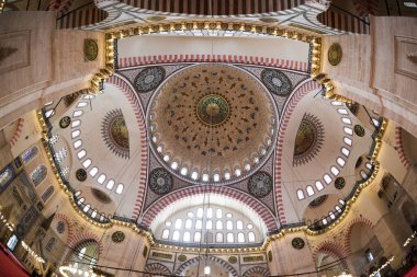 İstanbul Süleymaniye Camii'nin tavan manzarası