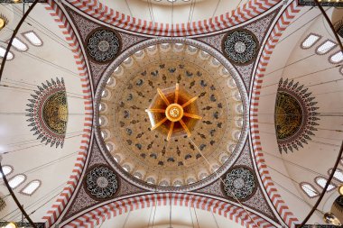 Ceiling view of Suleymaniye Mosque in Istanbul, Turkey clipart