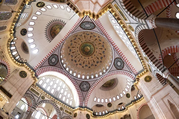 Ceiling view of Suleymaniye Mosque in Istanbul, Turkey