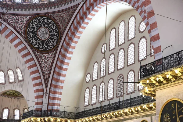 Vista Interior Mezquita Suleymaniye Después Restauración Estambul Turquía —  Fotos de Stock