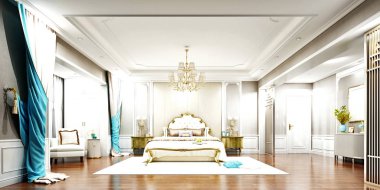 Klasik otel odası 3d render