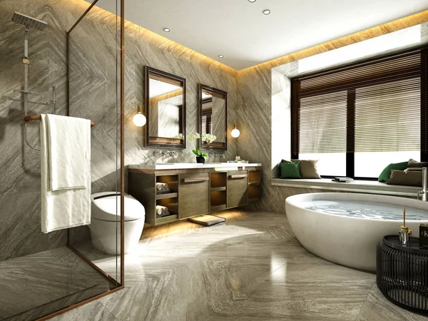 Renderizado Baño Lujo — Foto de Stock