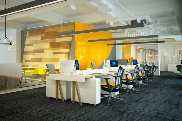 Render Modern Working Office — Stock Photo, Image