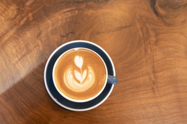 En üstten mükemmel kahve Cappucino manzarası