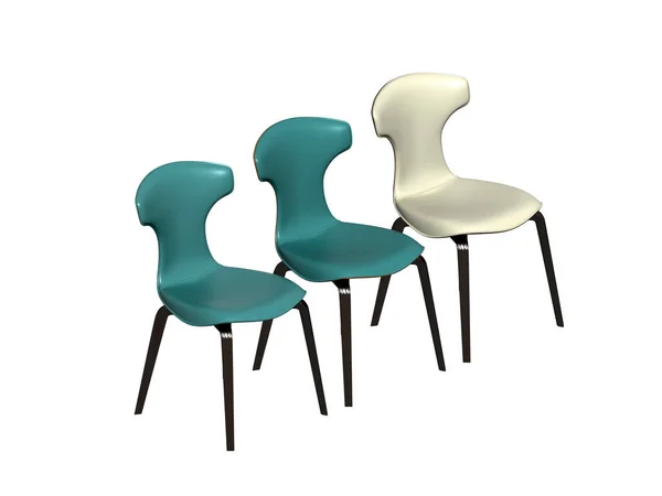 Renderização Cadeiras Modernas — Fotografia de Stock