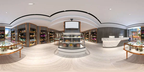 360 derece güzellik salonunun 3D görüntüsü