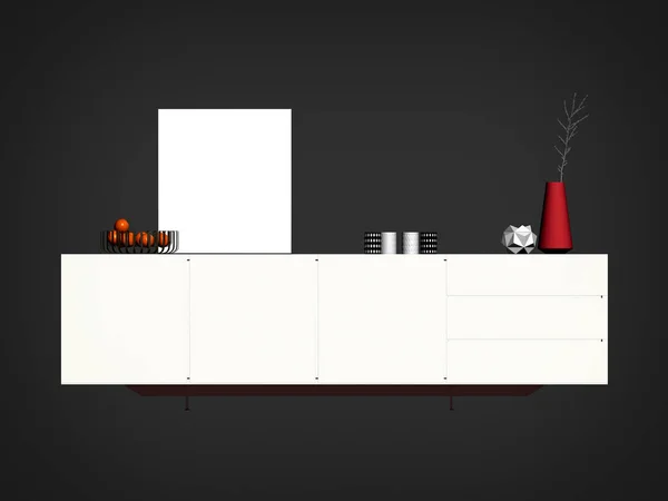 Decoración Cocina Renderizado Conjunto —  Fotos de Stock