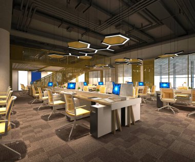 Çalışma ofisinin 3D canlandırması