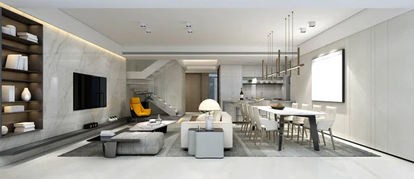 Renderizar Interior Del Hogar Moderno Lujo — Foto de Stock