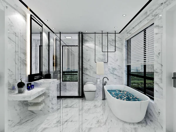 Renderizado Baño Moderno — Foto de Stock