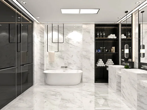 Renderizado Baño Moderno — Foto de Stock