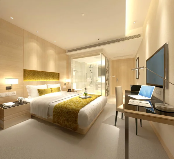 Rendering Modernt Hotellrum — Stockfoto