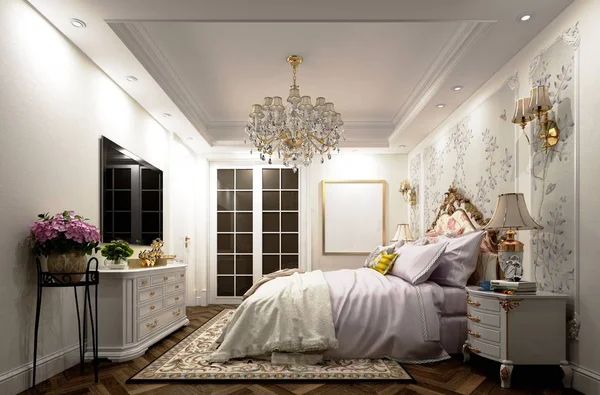 Neo Klasik Yatak Odasının Görüntüsü — Stok fotoğraf