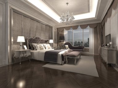 Otel odasının 3D görüntüsü