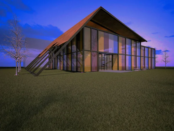 3d render of modern building