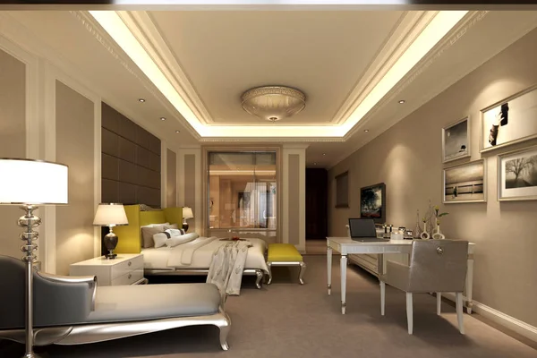 Render Moderna Hotellrum — Stockfoto