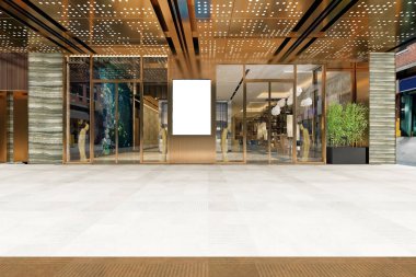 Otel giriş kapısının 3 boyutlu görüntüsü.