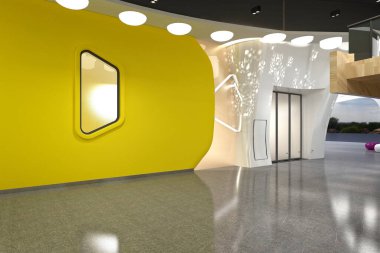 Lüks otel lobisi resepsiyonu, 3D.