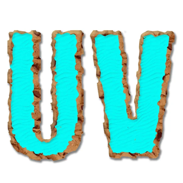 Γραμματοσειρά με γλυκά ντόνατς. Γράμμα U, V. — Φωτογραφία Αρχείου