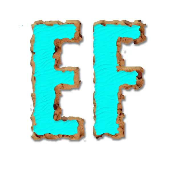 Cartas Grandes E, F. Gingerbread fuente . —  Fotos de Stock