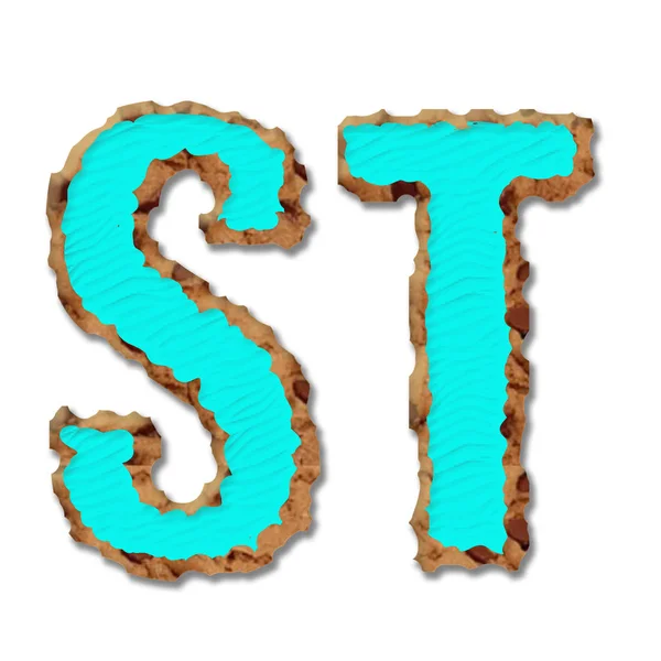 Stor bokstav S, T. pepparkakor Font. — Stockfoto