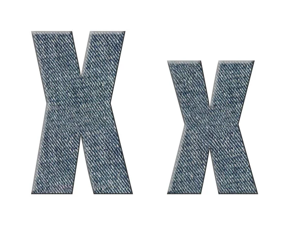 Lettertype jeans letters alfabet — Stockfoto