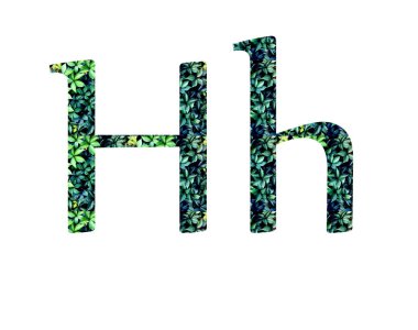 yapraklardan yazı tipi, abc