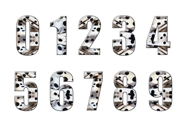 Σύνολο αριθμών σατέν πουά, γραμματοσειρά — Φωτογραφία Αρχείου