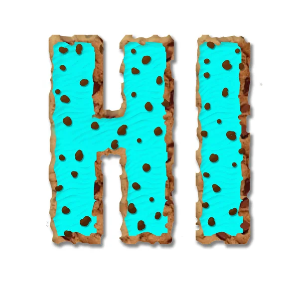 Word Hi, listy plików cookie — Zdjęcie stockowe