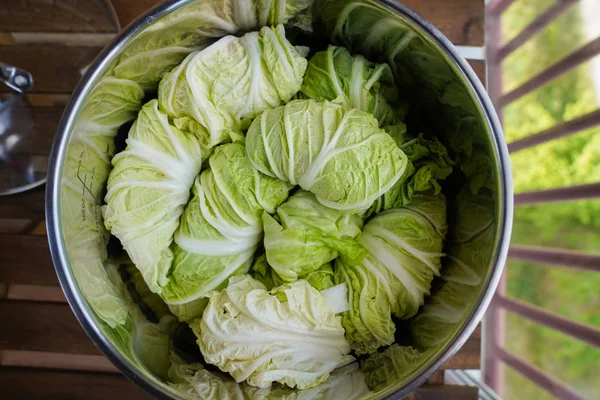 Kåldolmar fyllda med kött och gryn förberett för matlagning. — Stockfoto