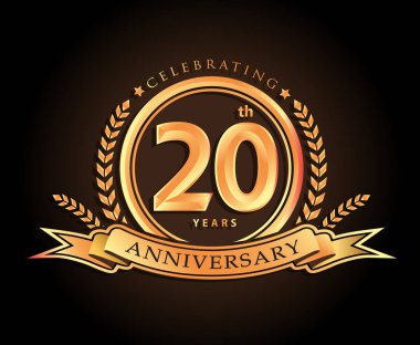 Klasik vektör logo tasarım kutlamak 20th yıldönümü
