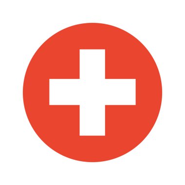 Switzerland National flag. Flag of Switzerland icon. National circle Switzerland flag. Swiss round flag.