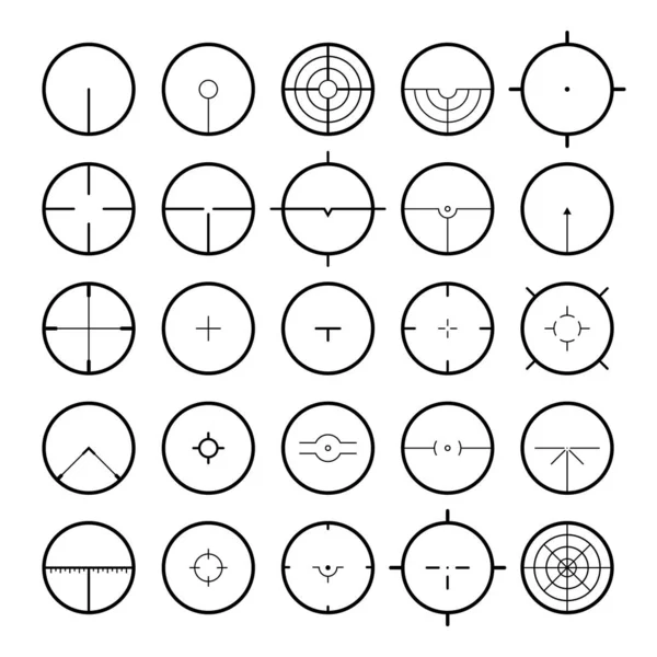 Набор значков цели, различные абстрактные мишени, прицельные циклы — стоковый вектор