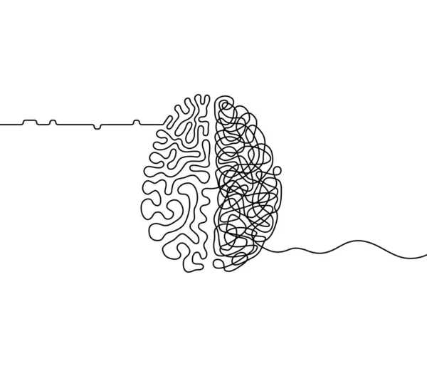 Créativité du cerveau humain vs chaos logique et ordre — Image vectorielle