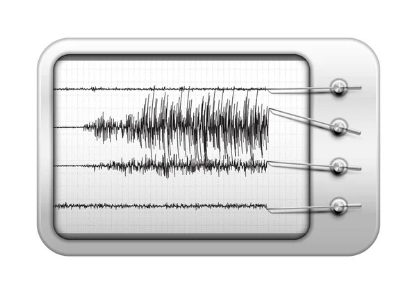 Seismograph recording seismic activity — Stock Vector