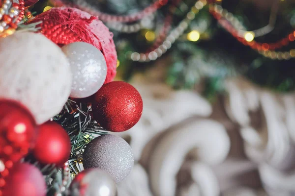 Navidad y Año Nuevo fondo de vacaciones. Tarjeta de felicitación . — Foto de Stock