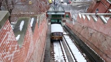 Budapeşte kale tepe füniküler kışın Budapeşte, Macaristan