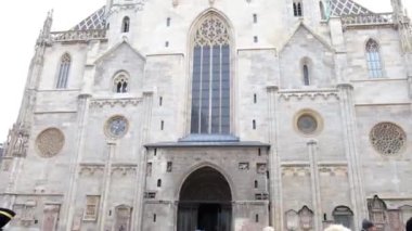 Vienna, Avusturya - 21 Ocak 2019: Dış St.Stephans Katedrali Viyana'da. Stephansdom, Wien.