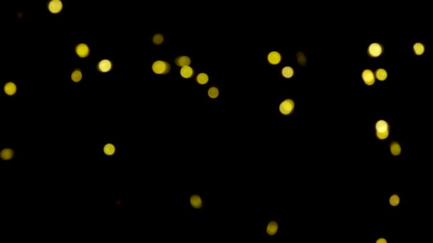 Gold abstrakte verschwommene schwimmende Bokeh Hintergrund in 4k für Weihnachten und Feiertage. — Stockvideo