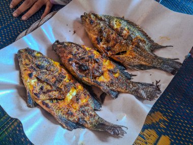 Sebze ve baharatlı ızgara balık.