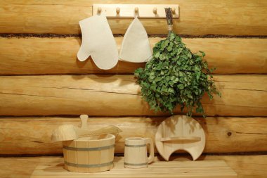 Sauna geleneksel aksesuarlar.