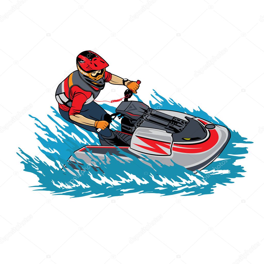 Jetski Aquabike race championship illustration, perfect for t shirt design