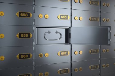 Para için güvenli. 3D render.