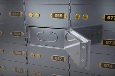 Para için güvenli. 3D render.