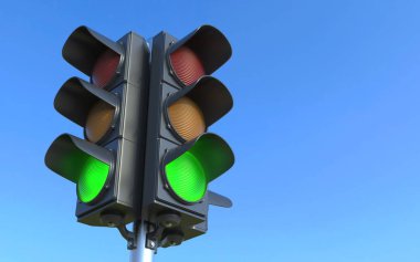 Trafik lambası. 3D render