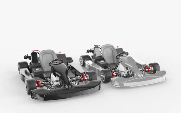 Karting. Çocuklar için yarış arabası. 3D render.
