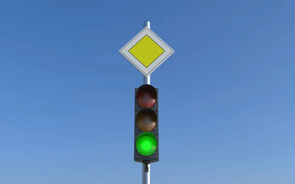 Trafik Lambası Render — Stok fotoğraf